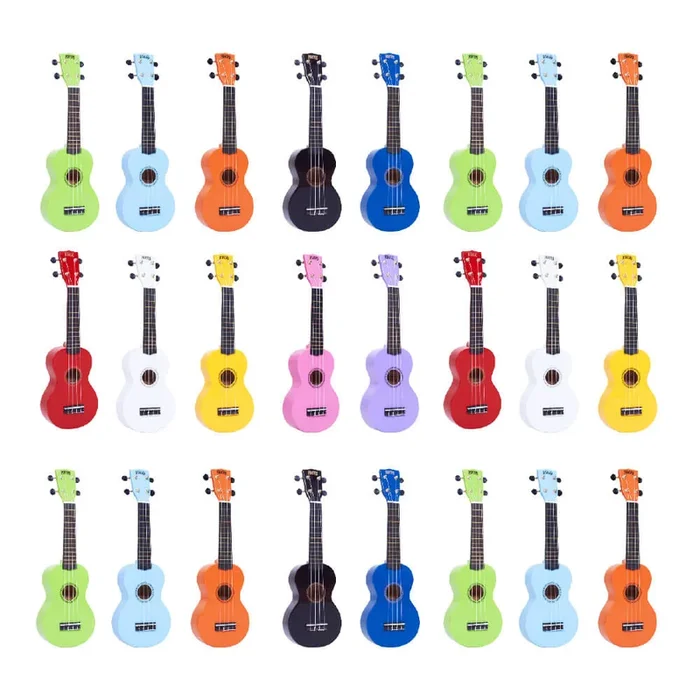 Mahalo Rainbow soprano ukulele class pack of 24 – mixed colours