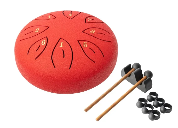 MANO PERCUSSION Red 6″ Tongue Drum. Red.