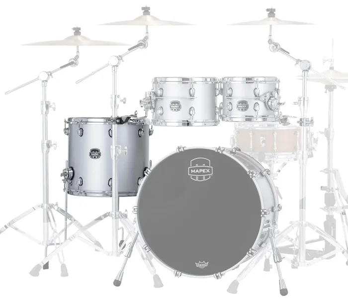 Mapex Saturn Evolution Maple Blend 16 ” x 14 ” Floor Tom In Iridium Silver