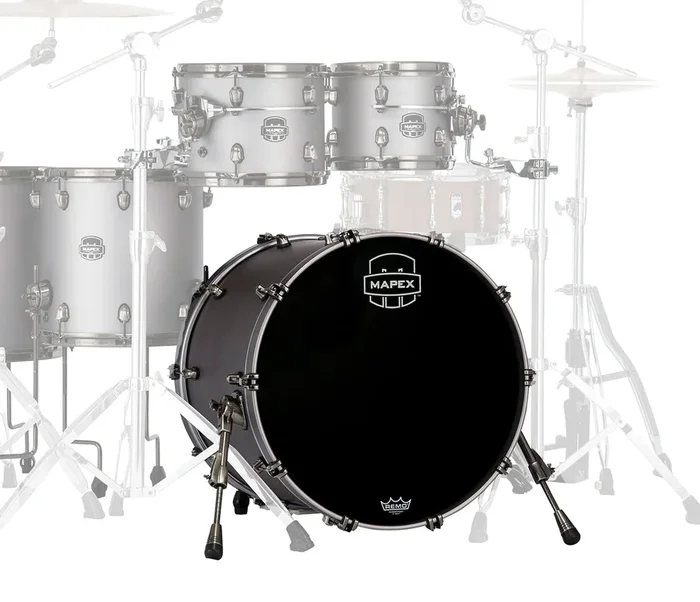 Mapex Saturn Evolution Maple Blend 24 ” x 14 ” Bass Drum (No Mount) In Gun Metal Grey