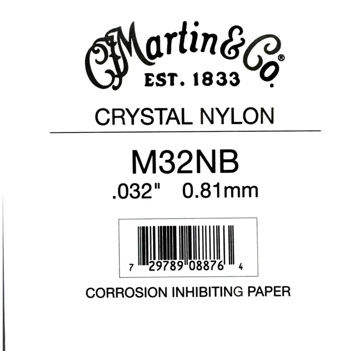 Martin B-2nd Clear Nylon Plain End Classical single string