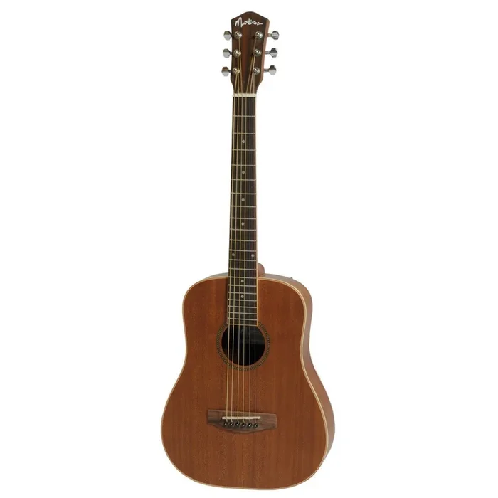 Martinez ‘Mahogany Series’ Mahogany Solid Top Deluxe Acoustic Babe Traveller Guitar (Natural Satin)