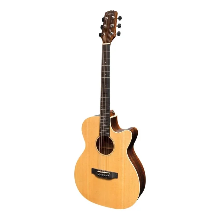 Martinez ‘Southern Star’ Series Spruce Solid Top Acoustic-Electric Small Body Cutaway Guitar (Natural Gloss)