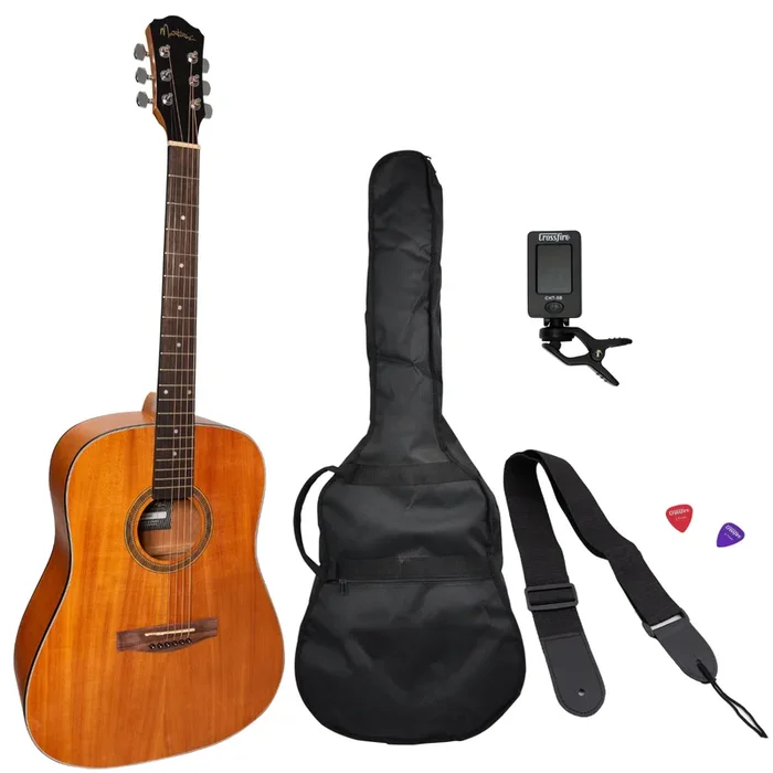 Martinez Left Hand ’41 Series’ Dreadnought Acoustic Guitar Pack (Mahogany)