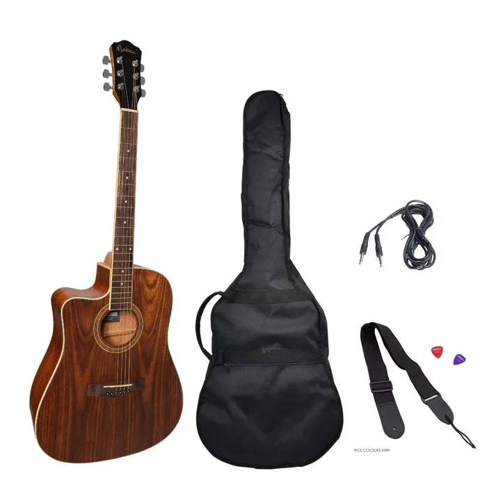 Martinez Left Hand ’41 Series’ Dreadnought Cutaway Acoustic-Electric Guitar Pack (Rosewood)