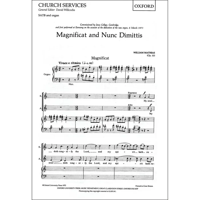 Mathias, William – Magnificat and Nunc Dimittis (Op. 53)