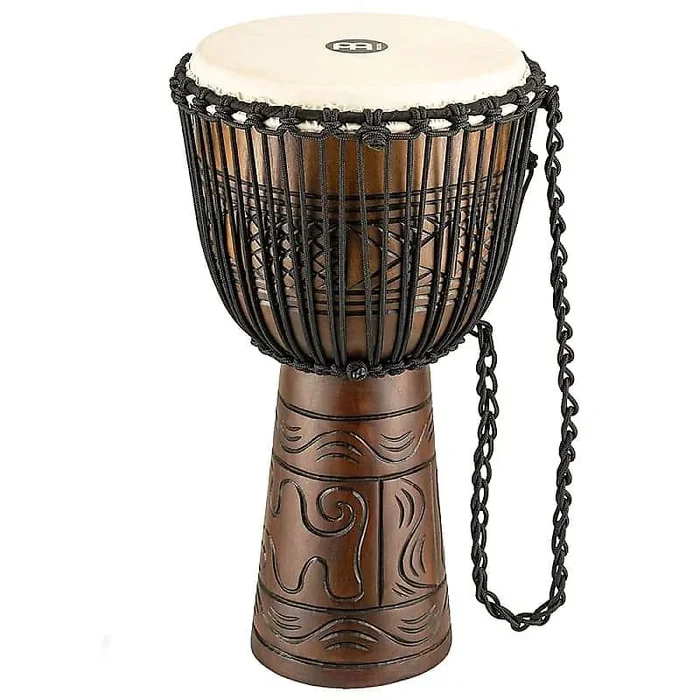 Meinl HDJ17-L 12 ” Headliner Series Rope Tuned Brown Wood Djembe Artifact Series