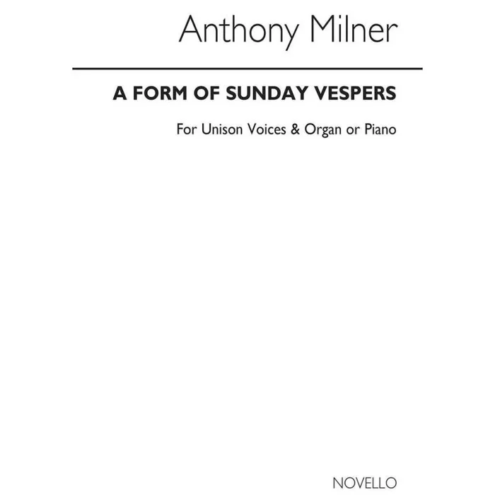 Milner, Anthony – A Form Of Sunday Vespers ( Score)