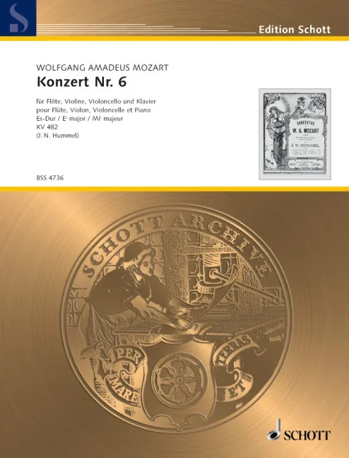 Mozart, Wolfgang Amadeus : Mozart, Wolfgang Amadeus : Concerto No. 6 Eb major, Kadenz – flute, violin, cello and piano – Schott