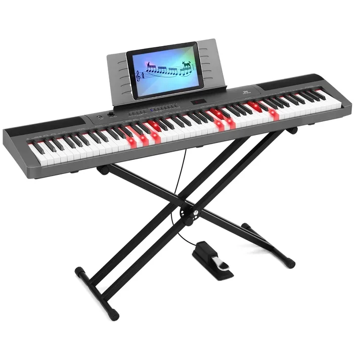 MUSTAR MEP-1800, Digital Piano 88 Keys Electronic Keyboards, Semi Weighted Electric Piano, Lighted up Keys, Sustain Pedal