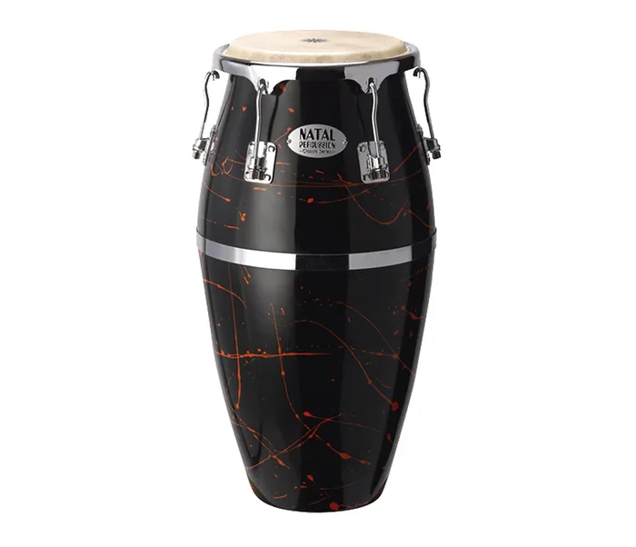 Natal Classic Series Splatter Finish 11 ” & 12 ” Conga Black with Red