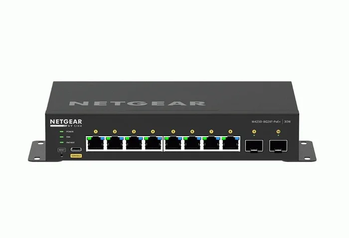 Netgear Av Line 8-Port Managedswitch Poe+(8) 220W, Sfp+ Avline(2), Life Wty