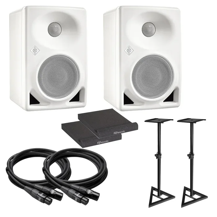 Neumann KH 80 DSP W 4″ 2-Way Powered Monitor – White STUDIO ESSENTIALS BUNDLE