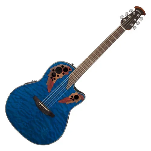 Ovation Celebrity Elite Plus Acoustic Electric Mid Depth Bowl in Trans Blue Quilt – CE44P8TQ