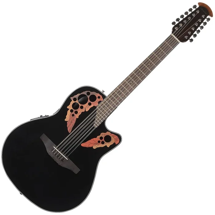 Ovation Celebrity Elite Series Mid Depth Bowl 12 String Acoustic Electric in Black – CE44125