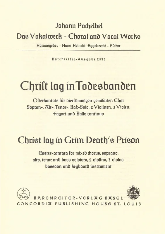 Pachelbel: Christ lay in grim death’s prison