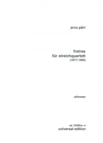 Part (Arvo) : Fratres: String Quartet