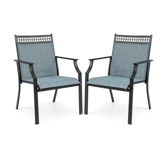 Patio Chairs Set of 2 with All Weather Breathable Fabric