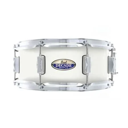 Pearl DMP1455S/C-229 Decade Maple 14in x 5.5 Snare Drum in White Satin Pearl
