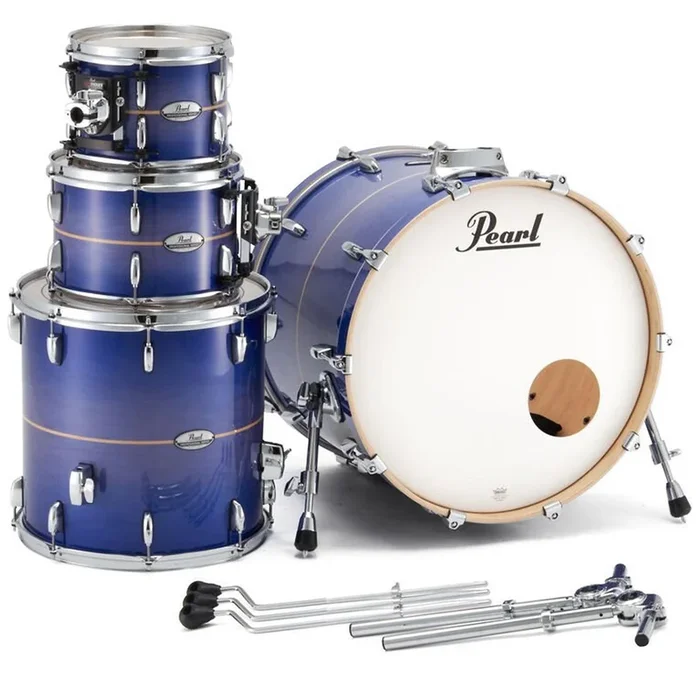 Pearl PMX Series 4 piece Drum Shell Pack in Royal Blue Burst Stripe – PMX924BEDPC764