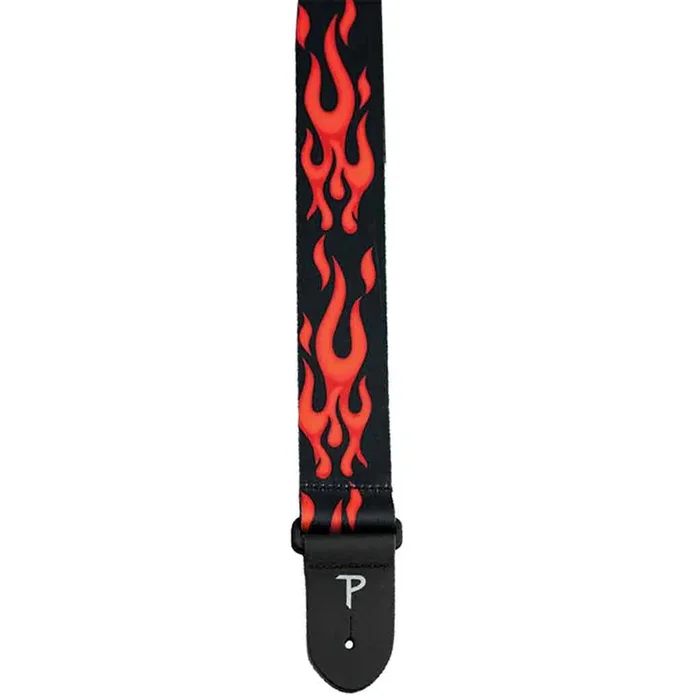 Perri’s Leather Red Flame Guitar Strap