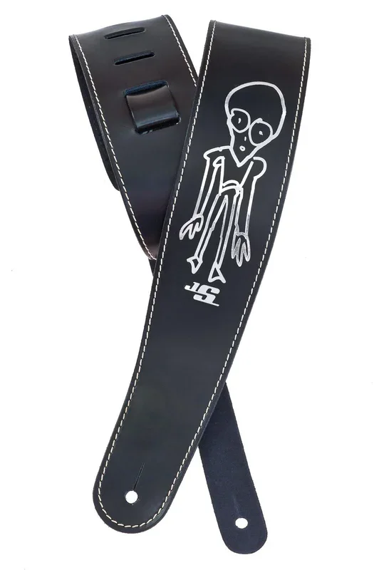 Planet Waves Joe Satriani Leather Guitar Strap, Grey Man