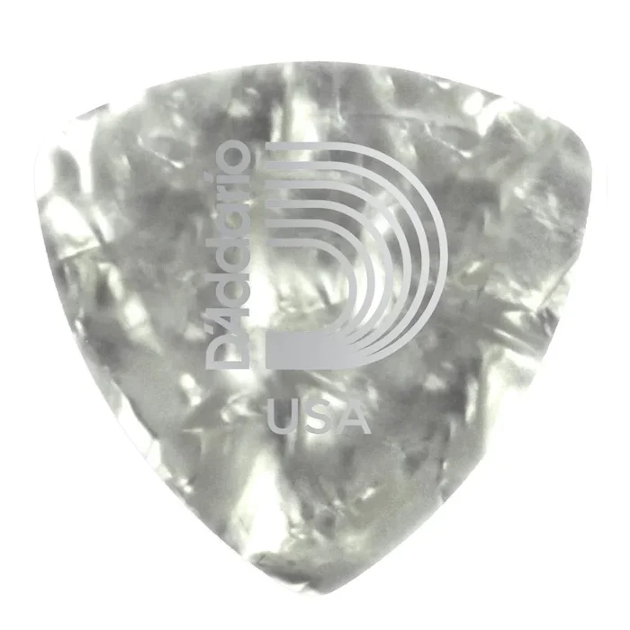 Planet Waves White Pearl Celluloid Guitar Picks, 10 pack, Heavy, Wide Shape