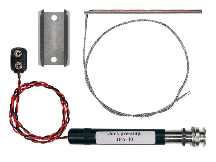 Preamp pickup system, “”natural acoustics””, battery holder, preamp, piezo pickup