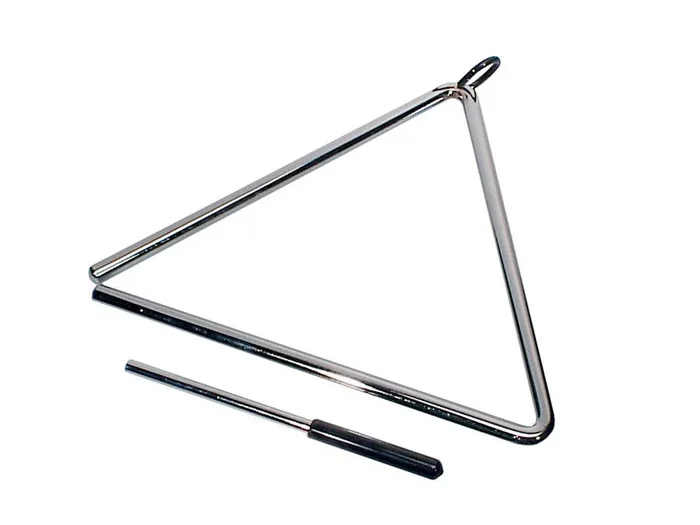 Professional triangle, chrome plated, with beater, diameter: 12.7mm., 10″