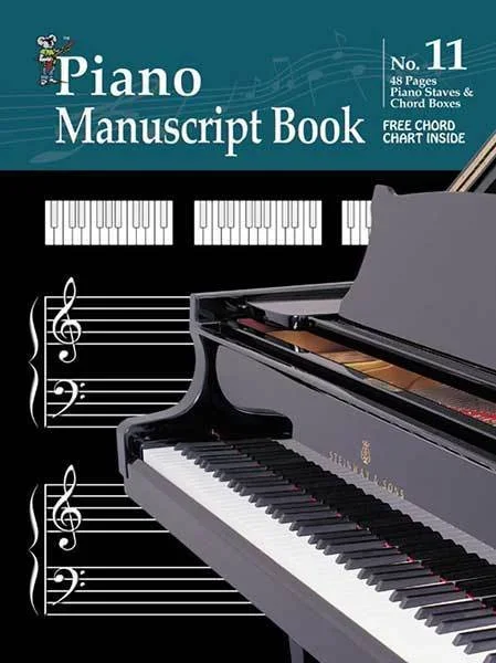 Progressive Manuscript Book 11 Stapled. 48-Pages/Piano Staves/Chord Boxes Book