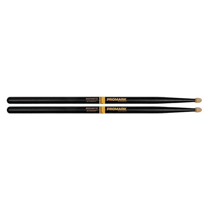 Promark Rebound 5B ActiveGrip Drumsticks – Acorn Tip Black