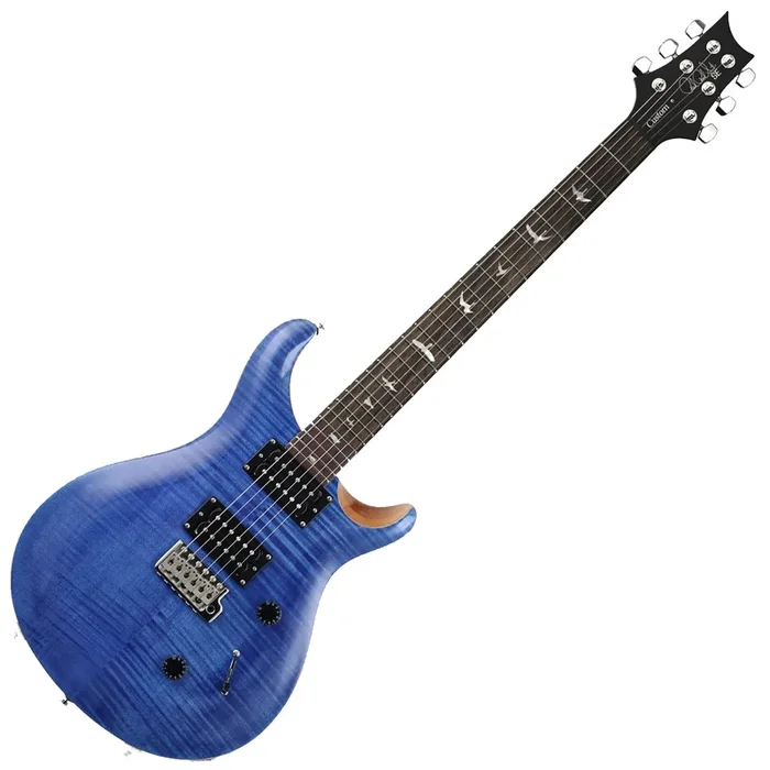 PRS SE Custom 24 Electric Guitar in Blue Matteo / Natural Back – CU44BN