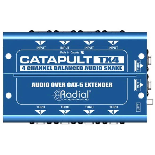 Radial Engineering Catapult TX4L Cat5 Audio Receiver (4×4 Line In/Out)