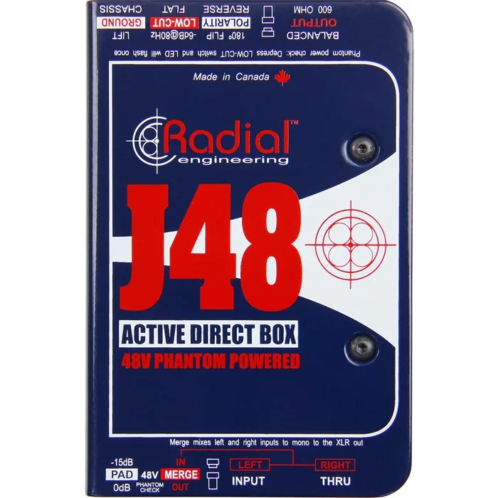 Radial J48 Mk2 48v Phantom Power Active Direct Box