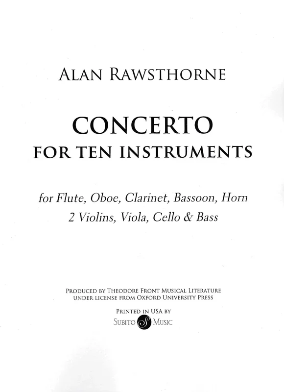Rawsthorne: Concerto for 10 Instruments