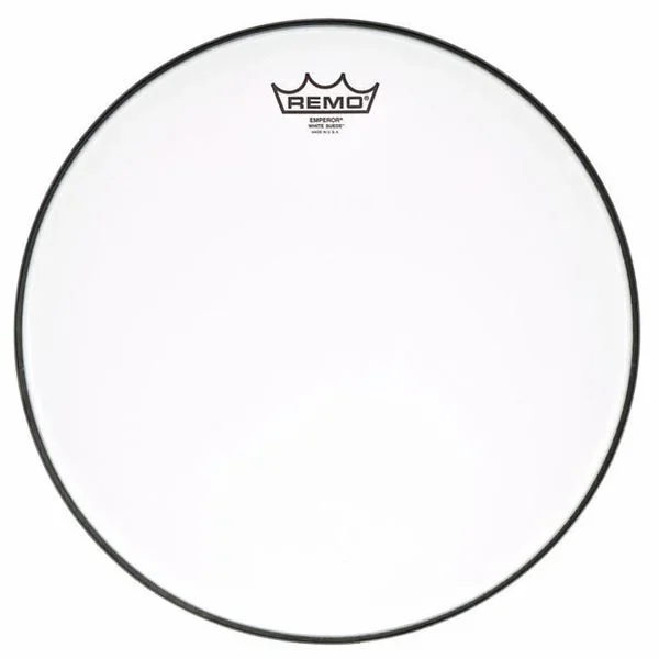 Remo 14″ Emperor White Suede