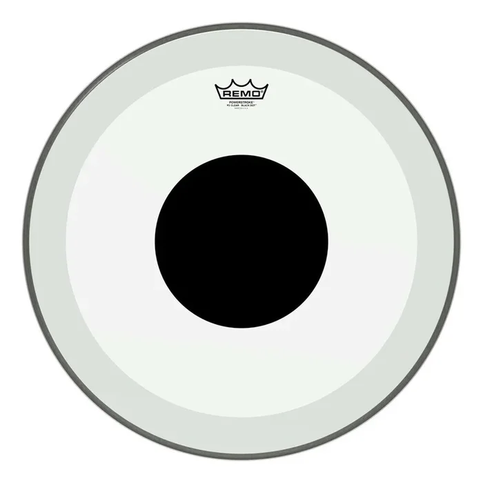 Remo 22″ Clear Powerstroke 3 Black Dot Bass Drum Head