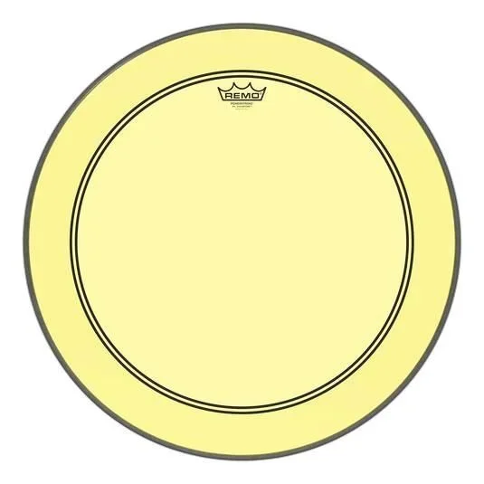 REMO Colortone 22 INCH POWERSTROKE 3 YELLOW BASS DRUM HEAD