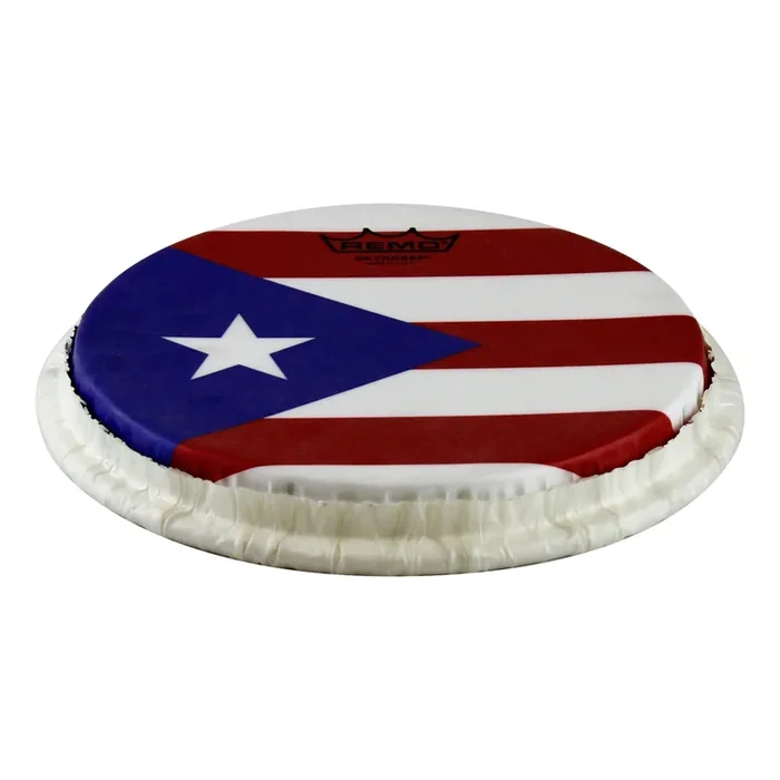Remo Tucked Skyndeep Bongo Drumhead – Puerto Rican Flag Graphic 8.50″