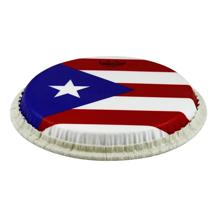 Remo Tucked Skyndeep Conga Drumhead – Puerto Rican Flag Graphic 11.06″