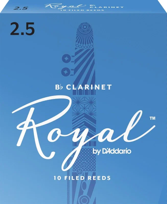 Rico Royal Bb Clarinet Reeds, Strength 2.5, 10-pack