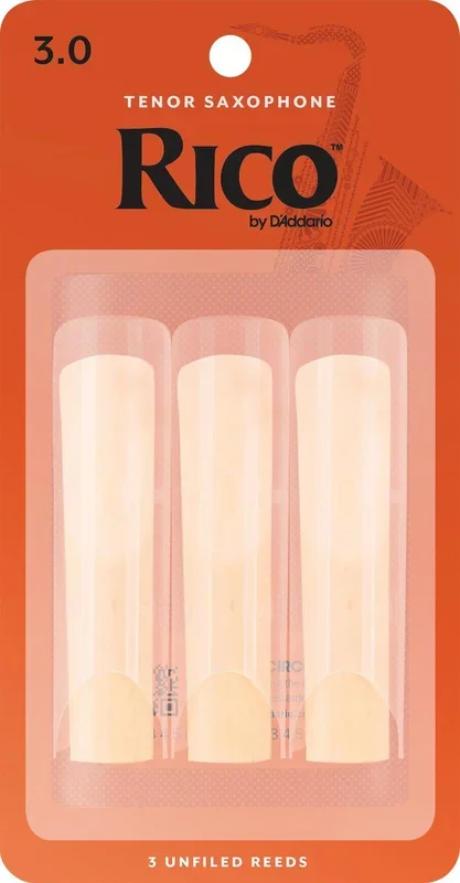 Rico Tenor Sax Reeds, Strength 3.0, 3-pack