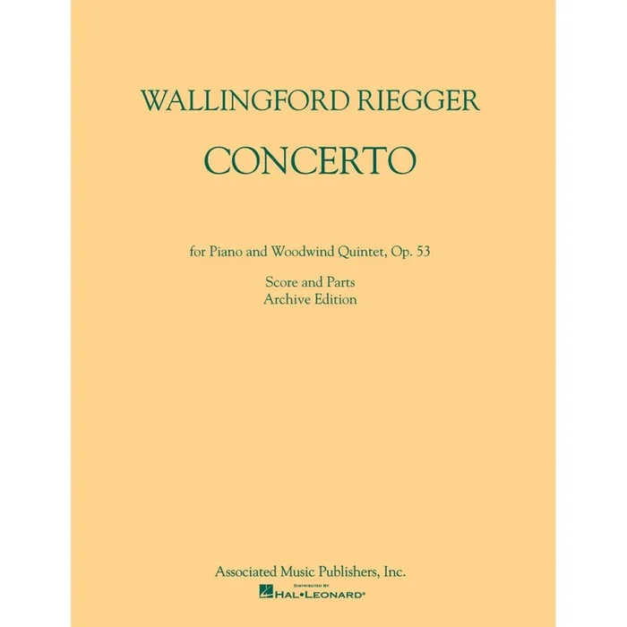 Riegger, Wallingford – Concerto for Piano and Woodwind Quintet, Op. 53