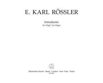 Roessler : Introductio (1959). : Organ: (Barenreiter)