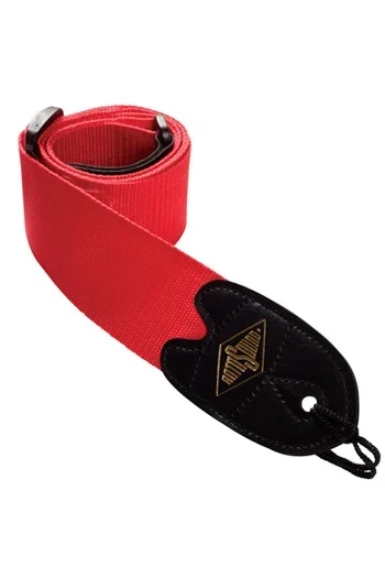 Rotosound Guitar Strap – 2″ Webbing – Red – Leather Ends