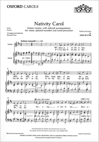Rutter : Nativity Carol Vocal Unison (OUP)