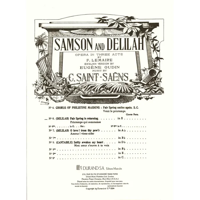 Saint-Saëns, Camille – Samson and Delilah no 6 in E