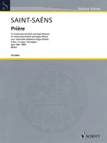 Saint-Saens : Priere G Major Op.158: Cello & Piano (Schott)