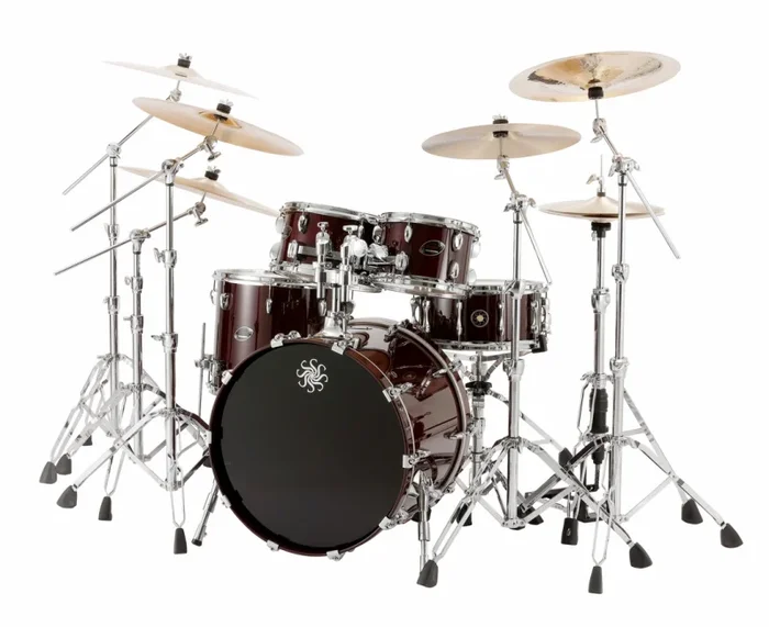 Sakae Evolved Maple 20″ 4-Piece Shell Kit – Wine Lacquer Finish, Tom Mount Included