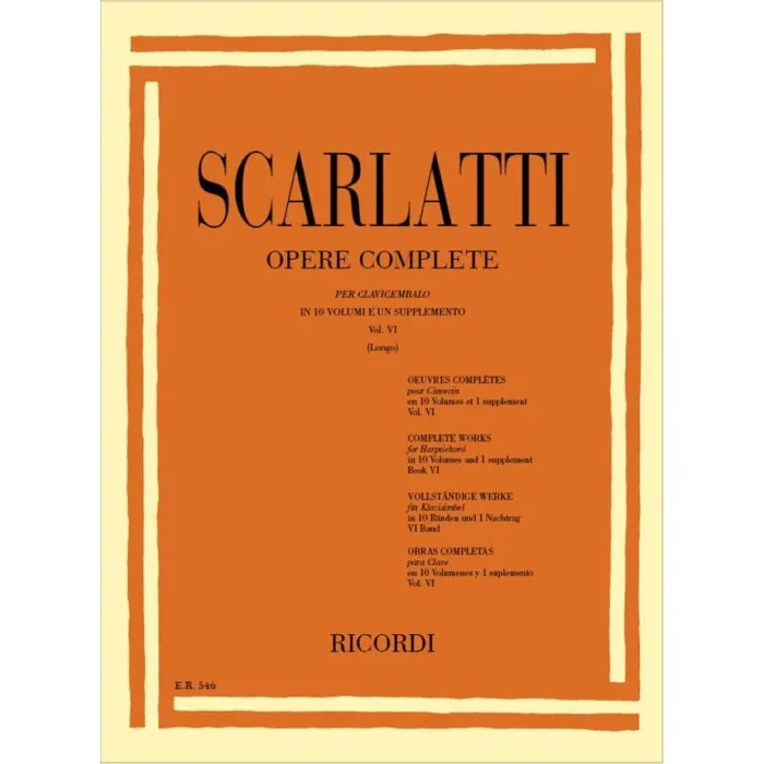 Scarlatti, Domenico – Opere Complete Per Clavicembalo Vol. VI